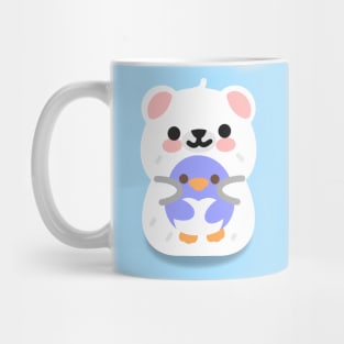 polar bear with penguin Mug